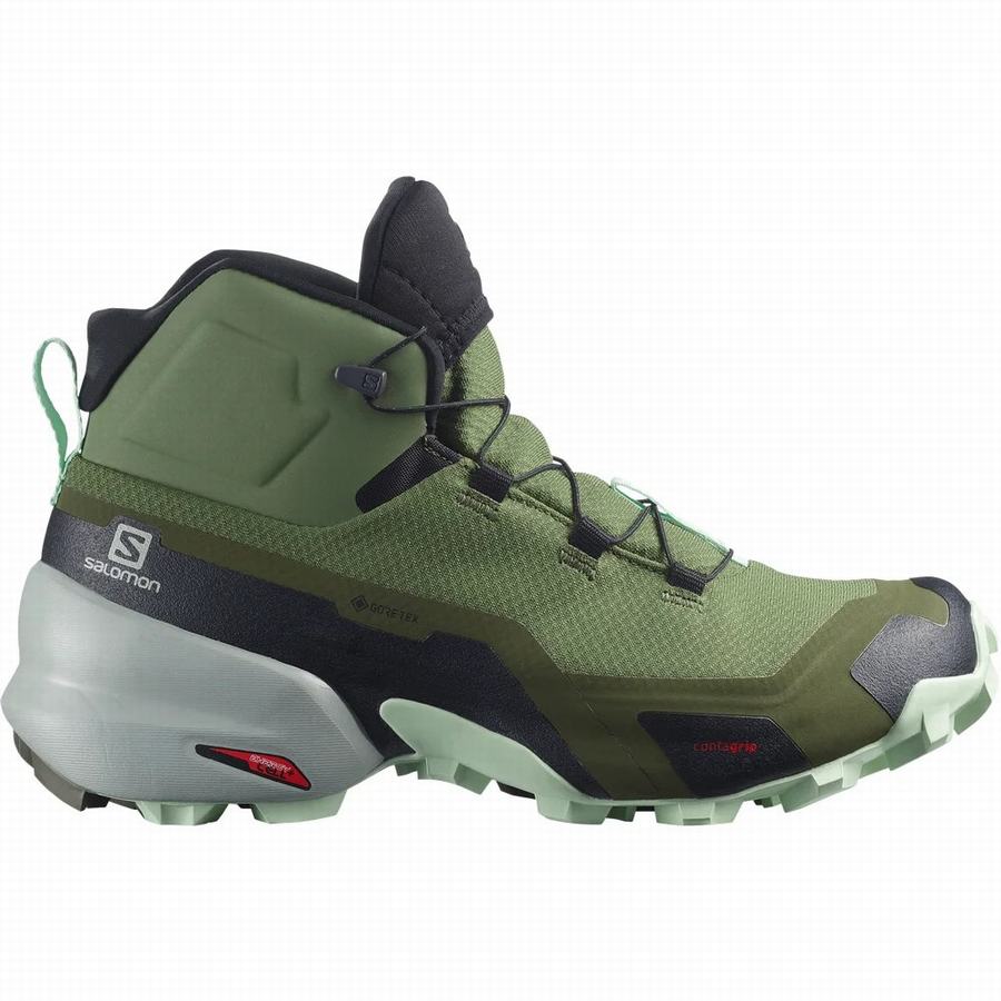 Salomon Cross Hike Mid Gore-tex Vandrestøvler Dame Olivengrøn [UBM2844RN]